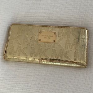Michael Kors Gold MK Wallet